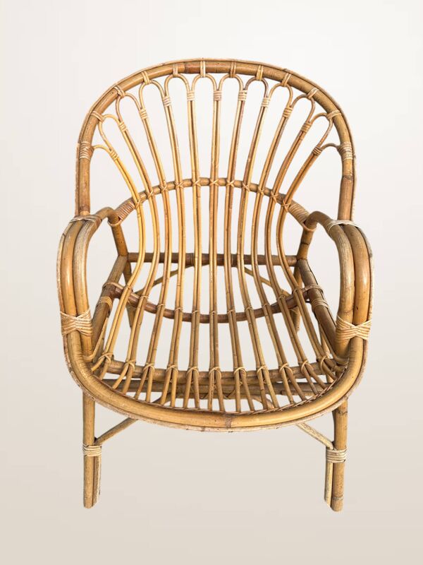 Fauteuil corbeille en rotin