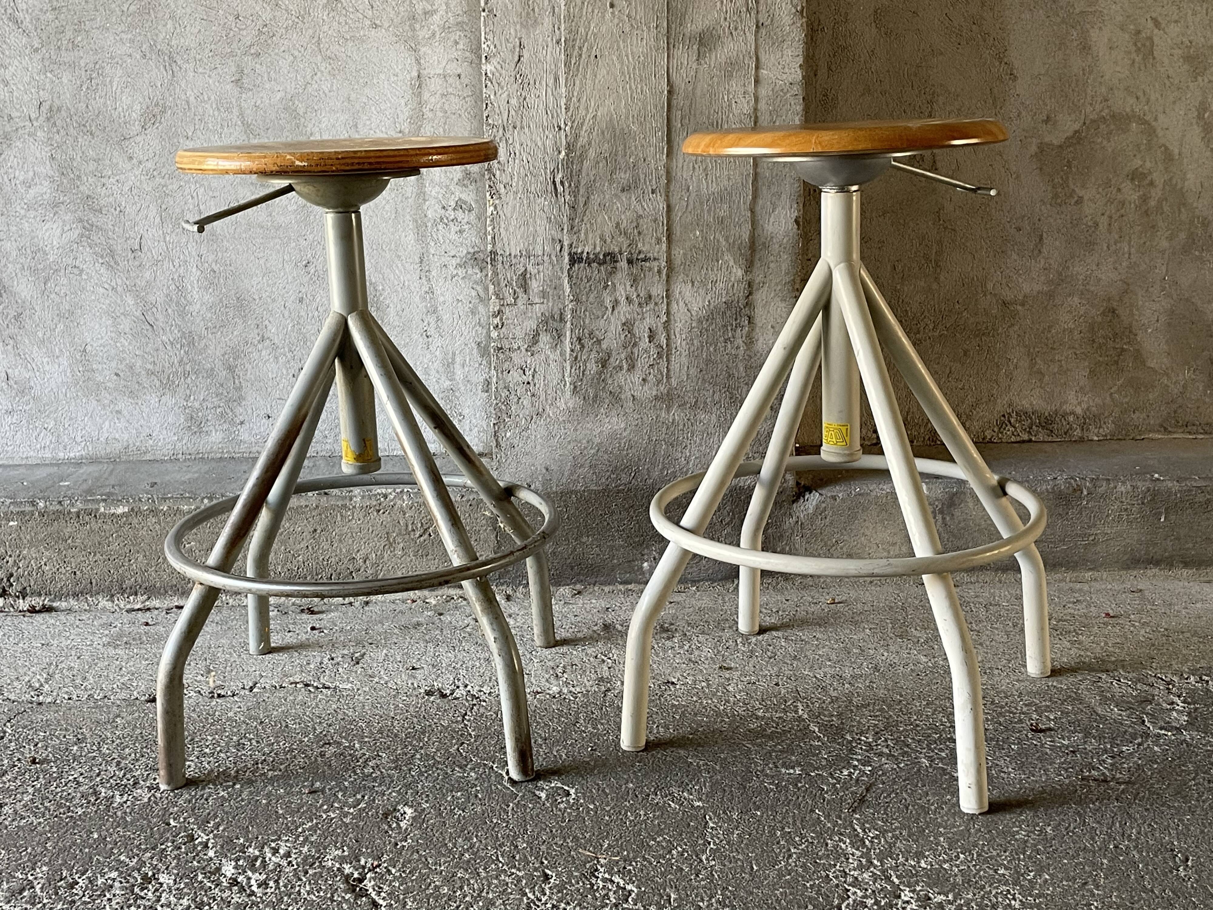 Pair of BAO workshop stools, 1950s