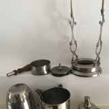 Ancienne cafetière à renversement en métal argenté