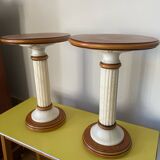 Alabaster and marble pedestal table