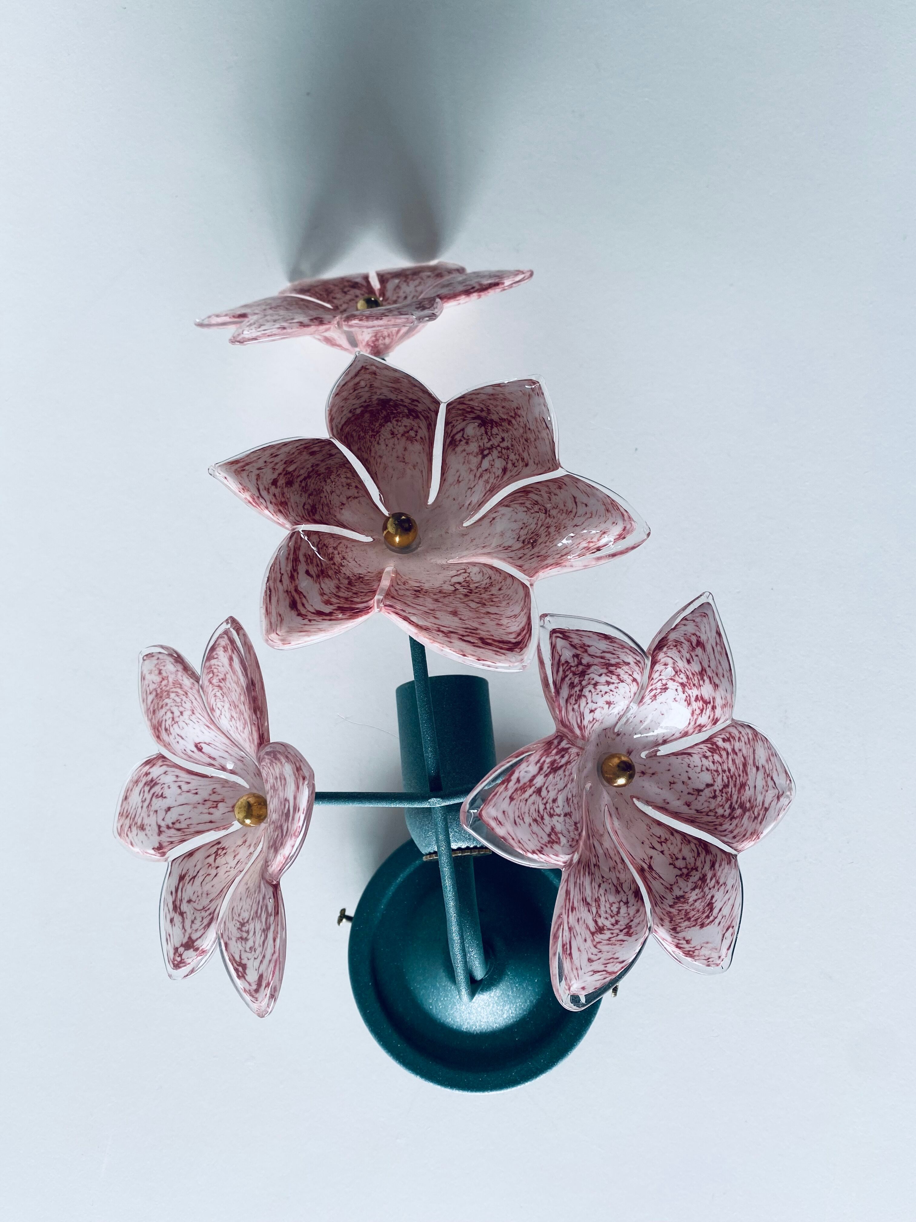 Murano glass flower wall lamp