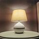 Vintage ceramic table lamp with 1980 fabric lampshade