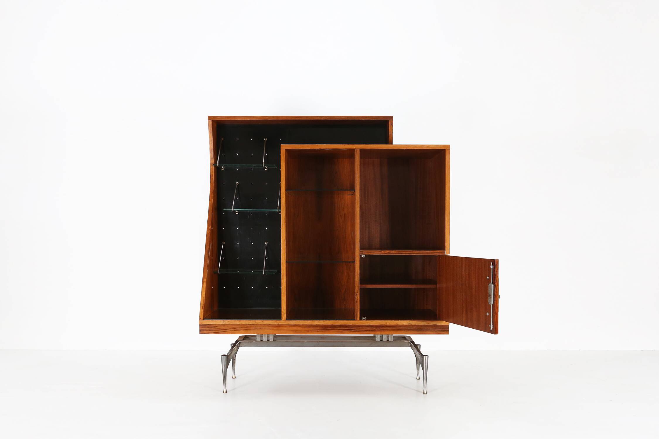 Rare A-geometrically Italian Mid-century cabinet in rosewood, 1960s