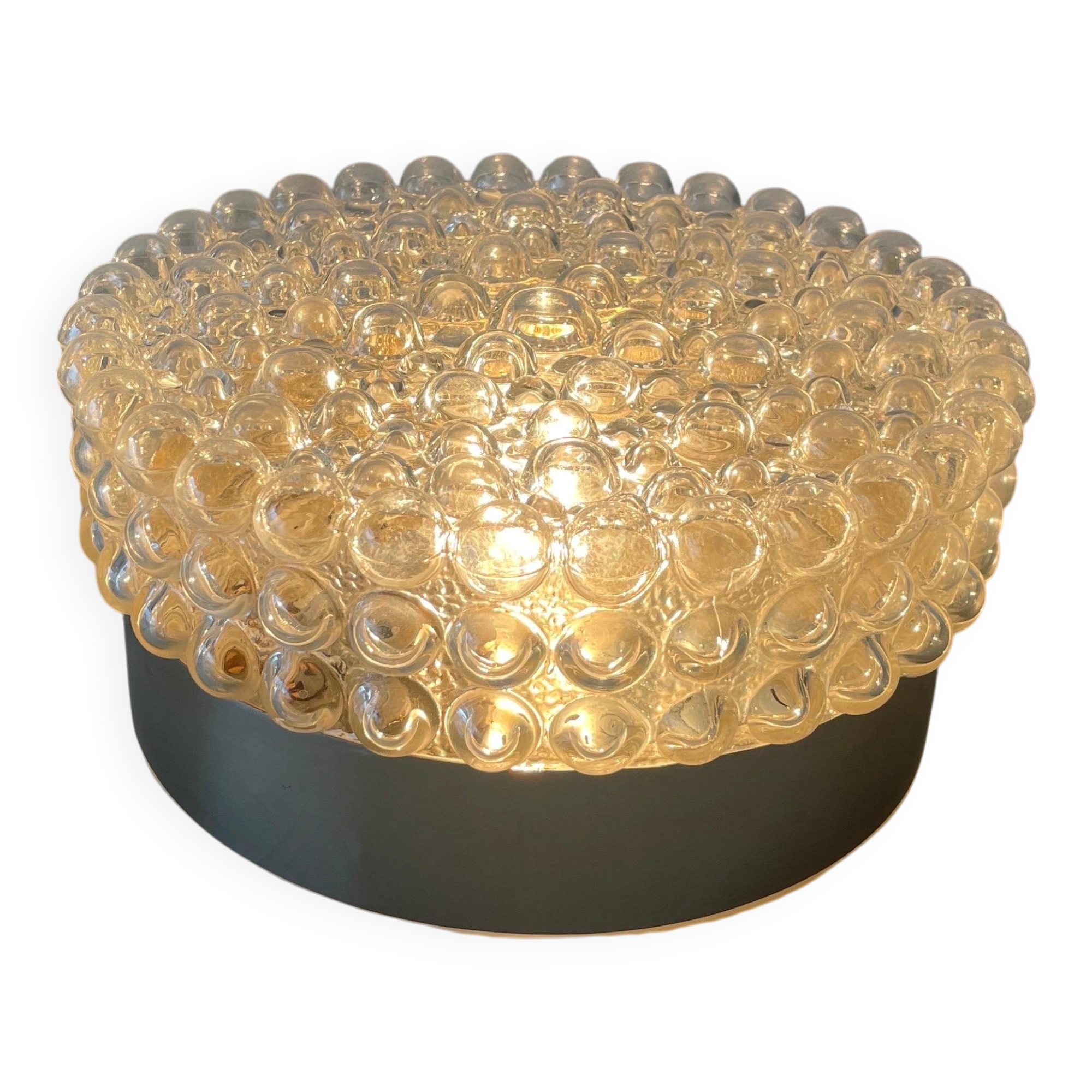 Round bubble glass wall lamp or flush mount by Limburg, 1960s, Germany
