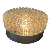 Plafonnier en verre bullé rond par Limburg, années 1960, Allemagne