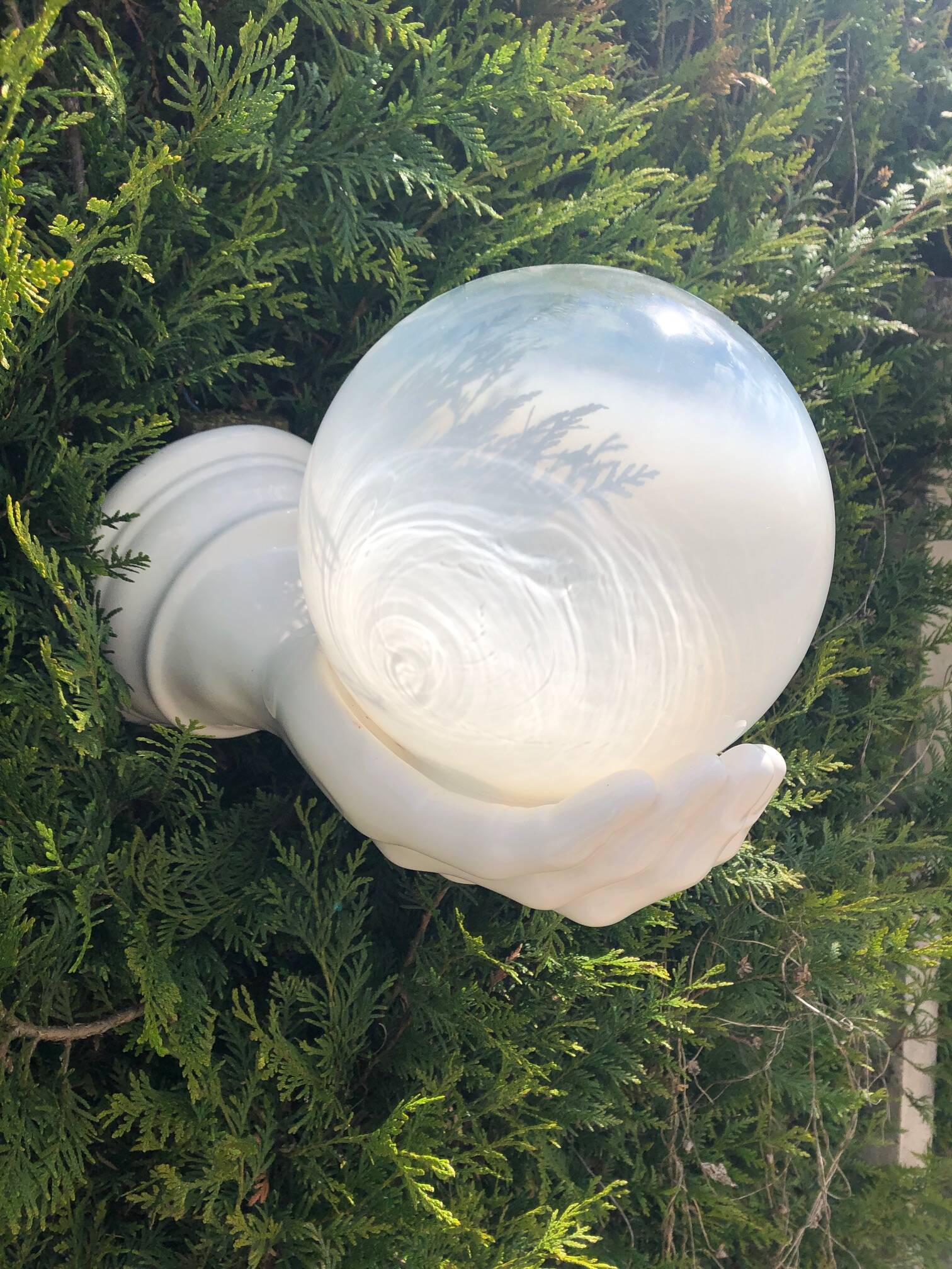 rare handmade ceramic and glass wall light