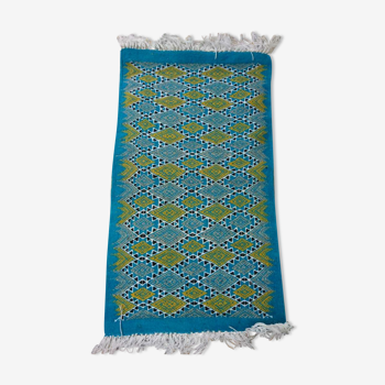 Blue berber kilim in pure wool carpet  95x56cm