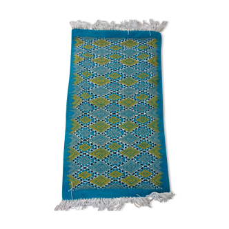 Blue berber kilim in pure wool carpet  95x56cm