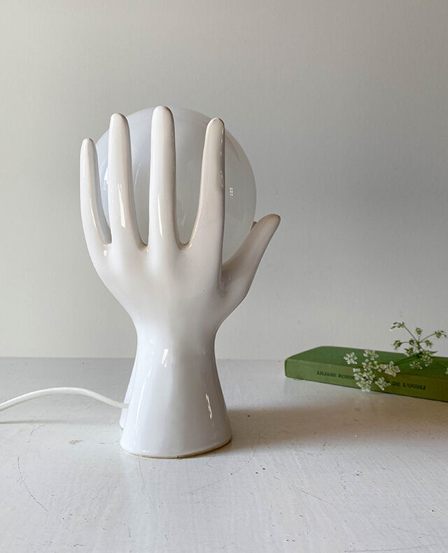 Hand lamp ceramic opal globe