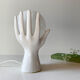 Lampe main ceramique globe opaline