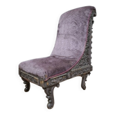chaise ou siège de style Renaissance, richement sculpté, du XIXeme.
