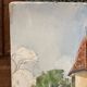 Watercolor landscape old house