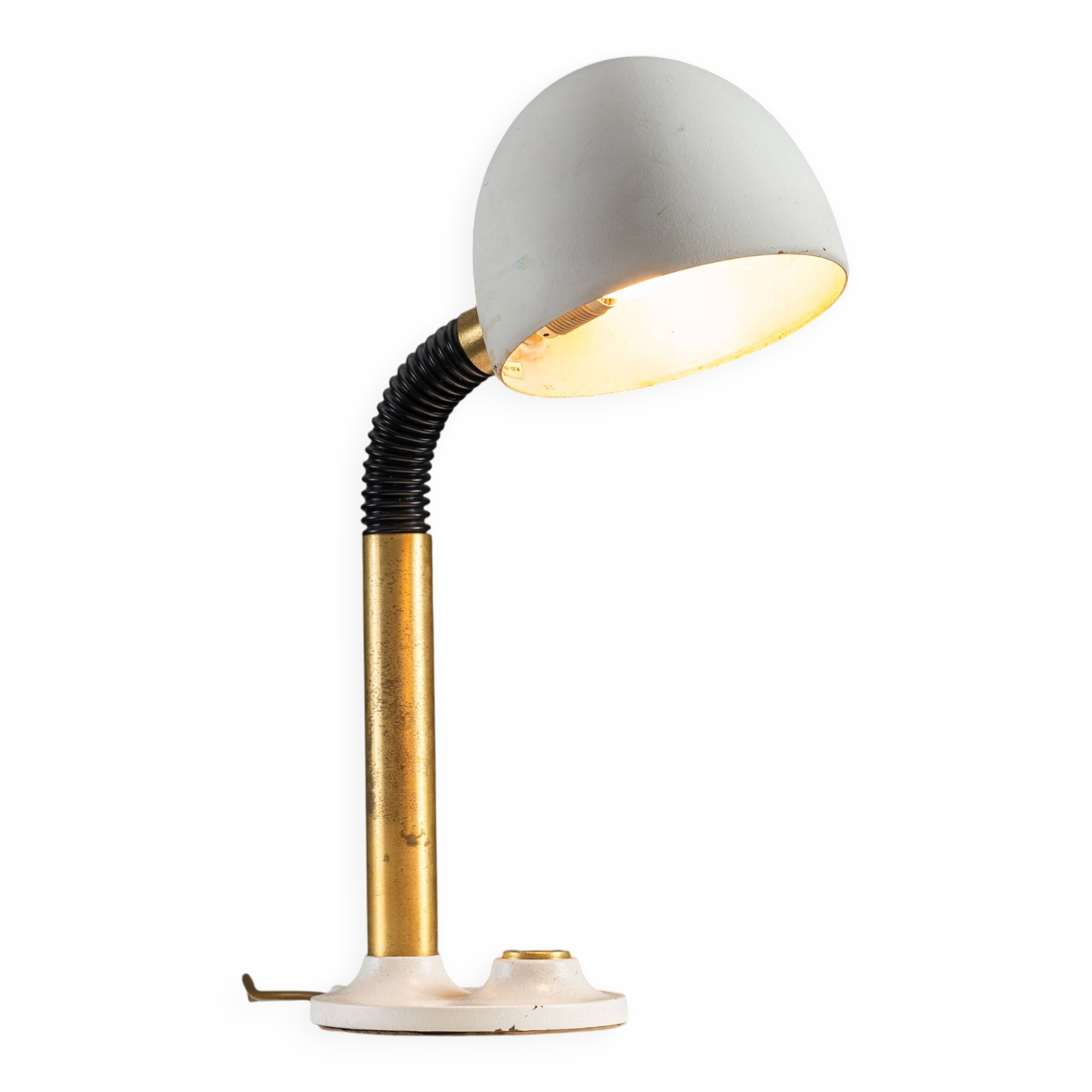 Egon Hillebrand desk lamp in white metal with brass accents