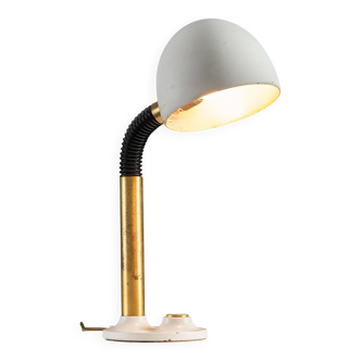 Egon Hillebrand desk lamp in white metal with brass accents