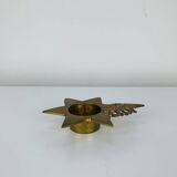 Vintage gold brass star candle holder