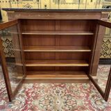 Library - Empire style display cabinet in mahogany and black marble