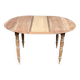 Renovated 18th century solid wood extendable round dining table with shutters