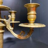 Pair of gilded metal candle holders