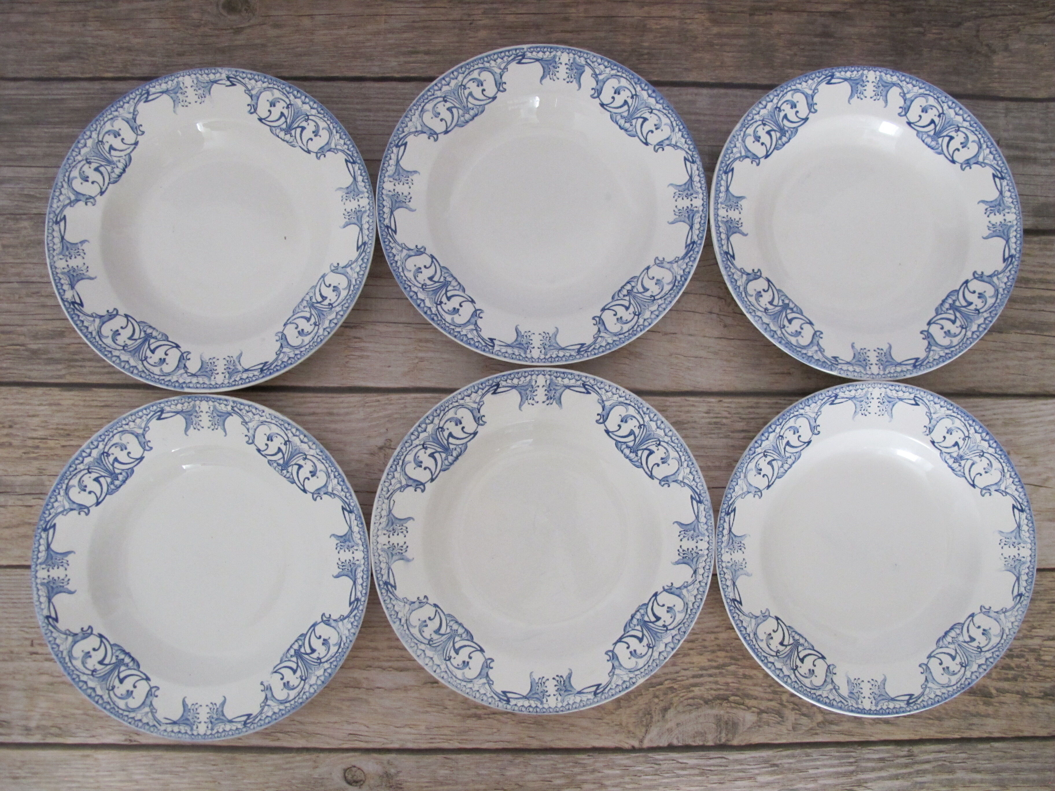 6 hollow plates in iron earth from Digoin Sarreguemines.