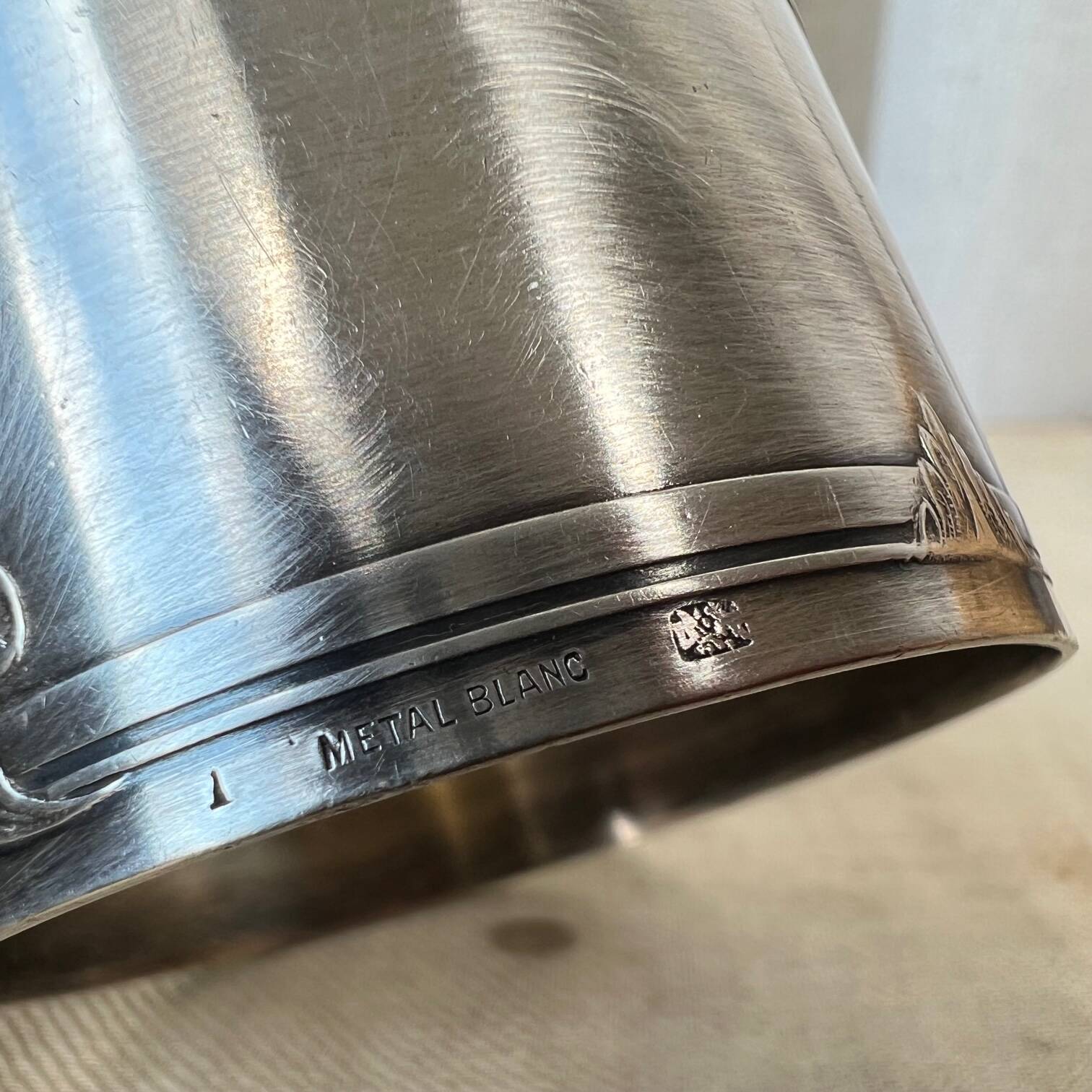 White metal napkin ring