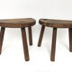 Paire tabourets de ferme tripode 1970