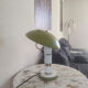 Olive green vintage lamp from the 1980s.