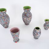 Set of ceramic vases, Italian design, 1960s, made in Italy