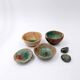 Set of "Green" decorative ceramics "Fond d'Atelier" - N.Lebrun - Belgium 1970s
