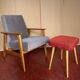 Śnieżka armchair from the 1970s./ gray patterned velor