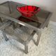 70s design brushed steel coffee table and nesting tables