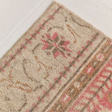 2x7 shades of red & beige vintage runner rug, 77x222cm