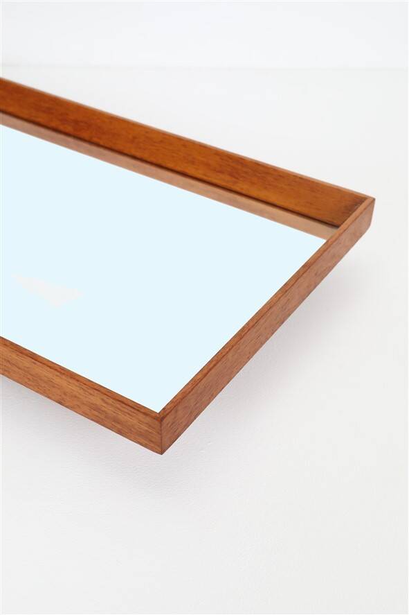 Minimalist Aarhus mid-century teak wall mirror / Danish modern design / 1960s / 1970s