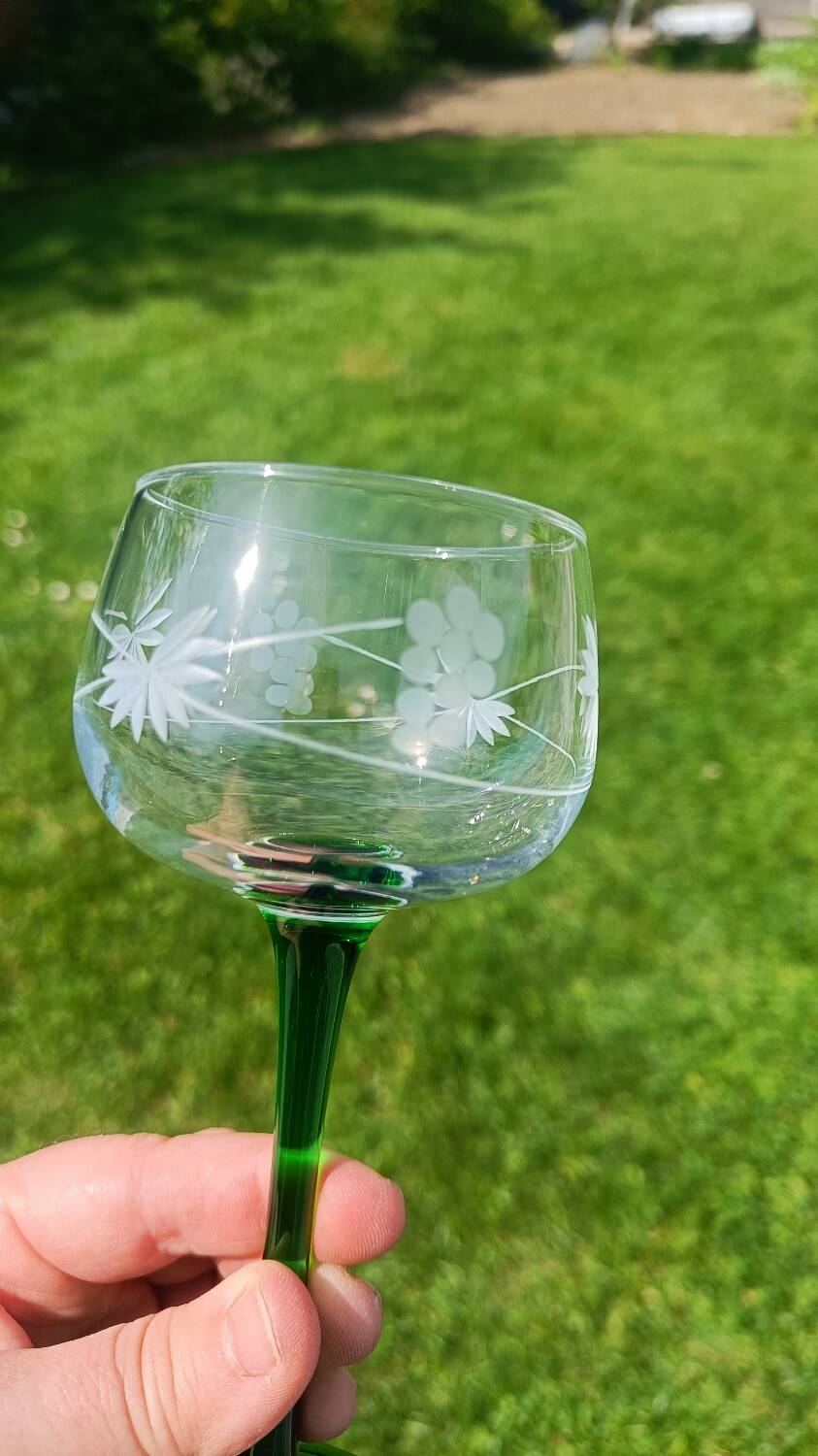 Antique engraved glasses from Alsace