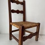 Wood and straw children's chair