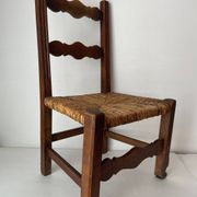 Wood and straw children's chair