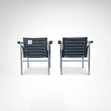 early number LC1 armchair by Le Corbusier et al for Cassina 1970s, set of 2