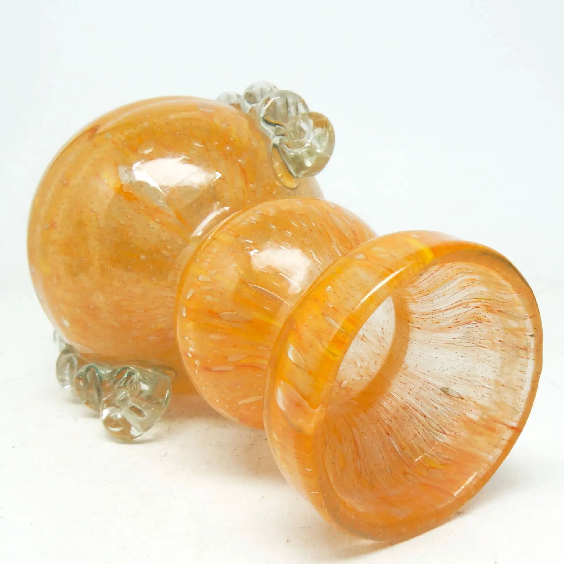 Postmodernism vase, orange glass, Łysa Góra Glassworks, Poland, 1970s