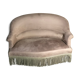 Vintage toad sofa trimmed with taupe-coloured velvet