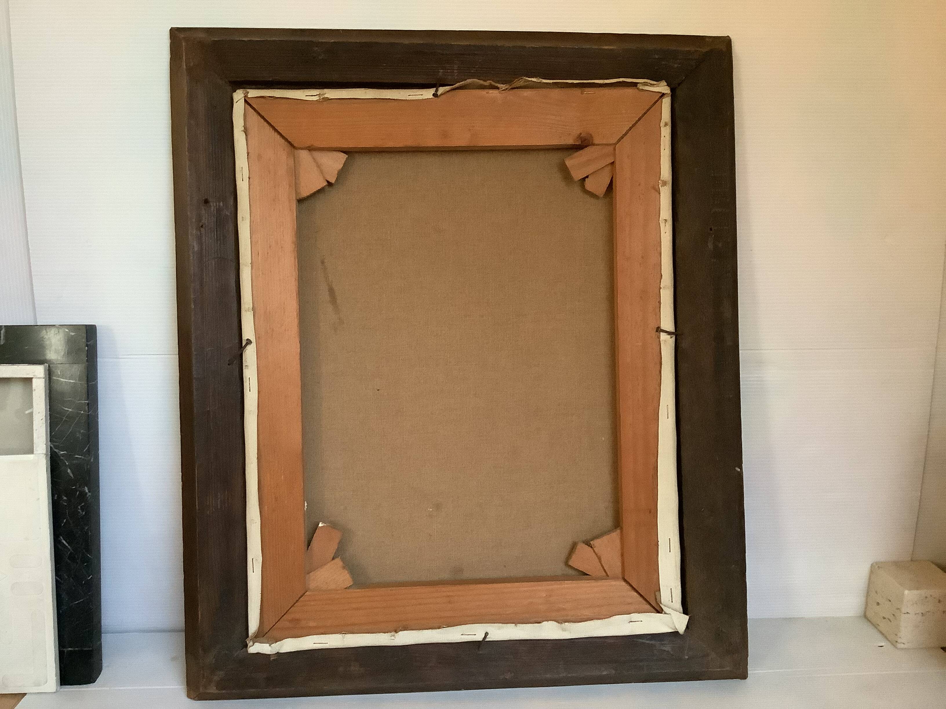 Large portrait painting of a man, oil on canvas, signed.