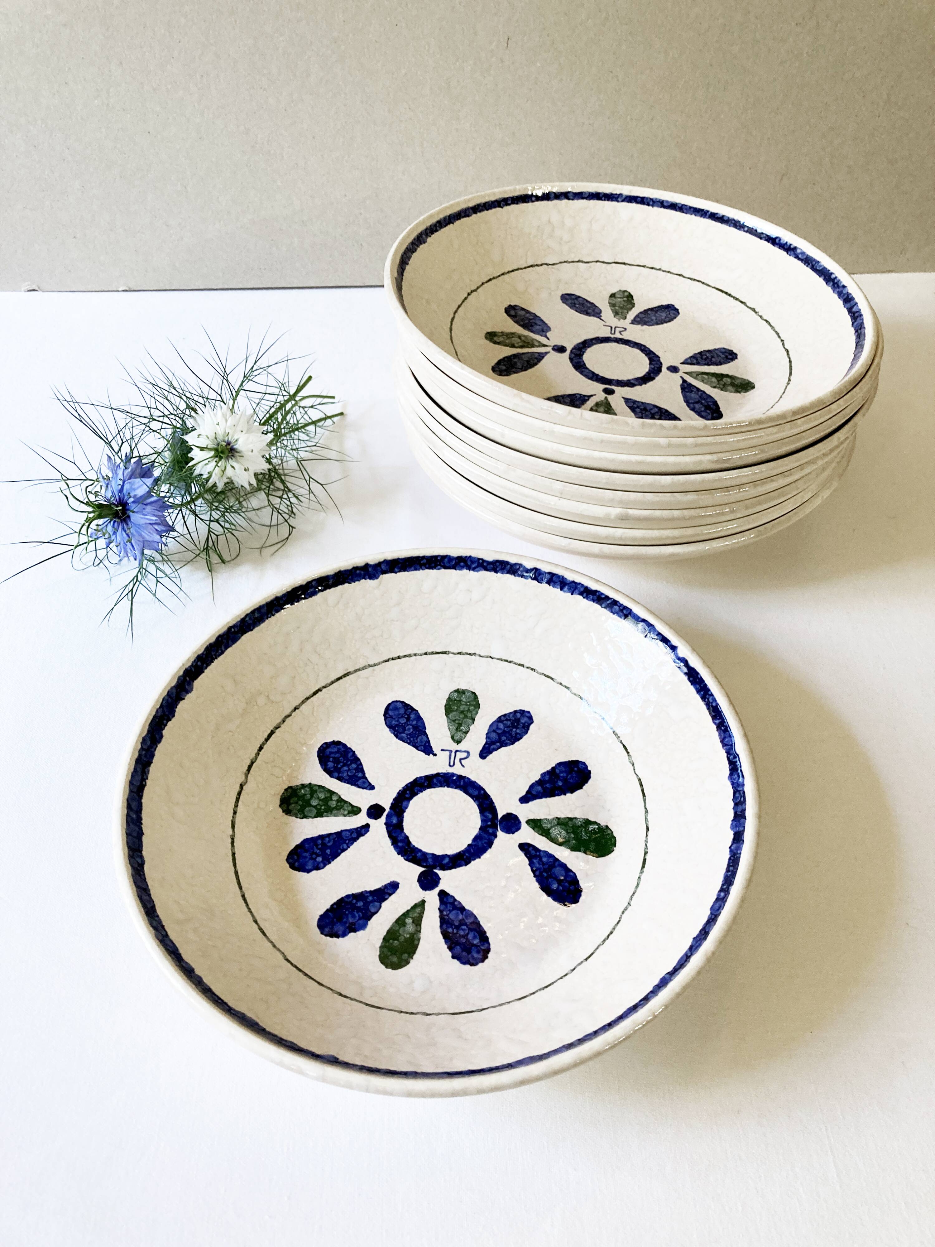 9 soup plates by Toy-Riont, Salins earthenware