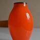 Vase vintage glass orange mouth blow murano italy
