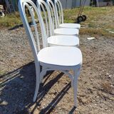 4 Thonet Bistro Chairs Limed Wood White