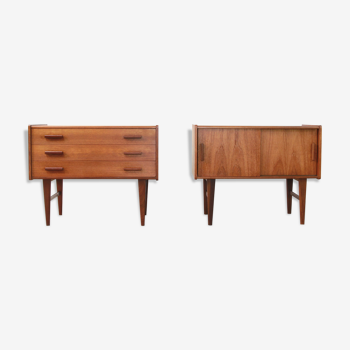 Set of two vintage teak Danish Design Nightstands