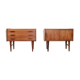 Ensemble de deux chevets de Design danois vintage teck