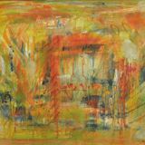 Contemporary painting "A City - I", oil on canvas by Mette Birckner, 2005