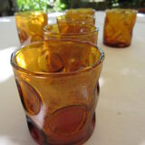 6 glasses yellow "smoked"