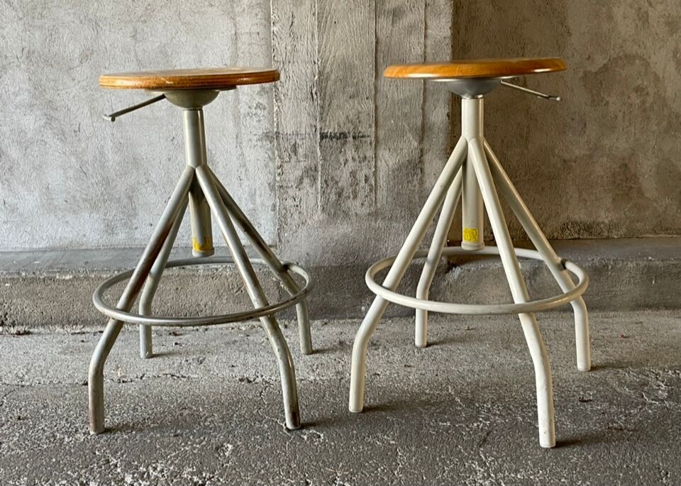 Pair of BAO workshop stools, 1950s