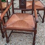 6 chairs and two brutalist armchairs