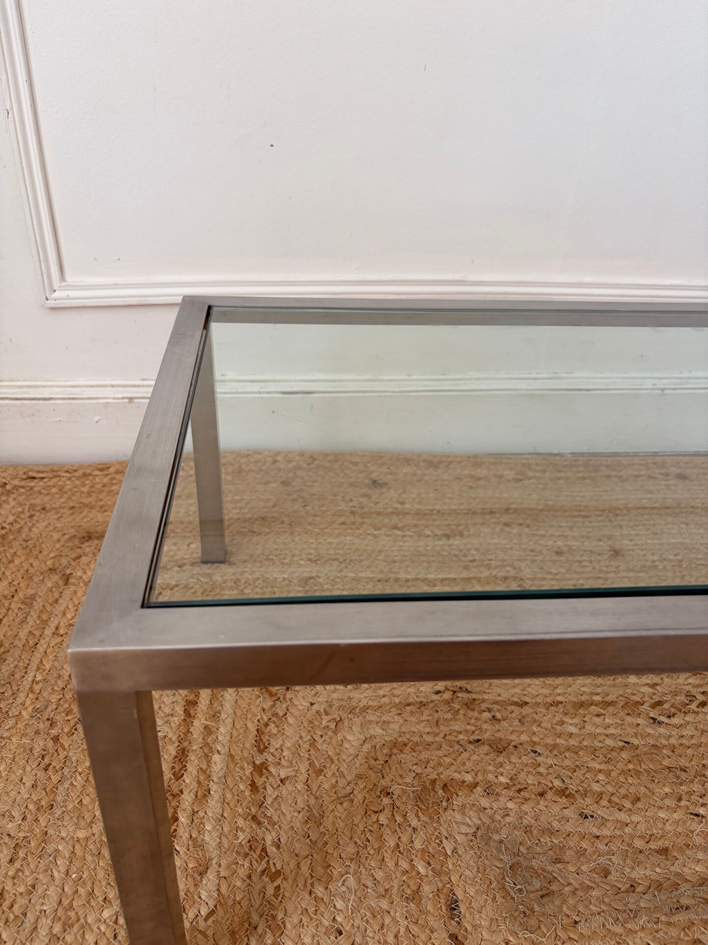 Chrome and glass coffee table from the 70s.