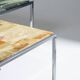 Square green marble coffee table, 1970s